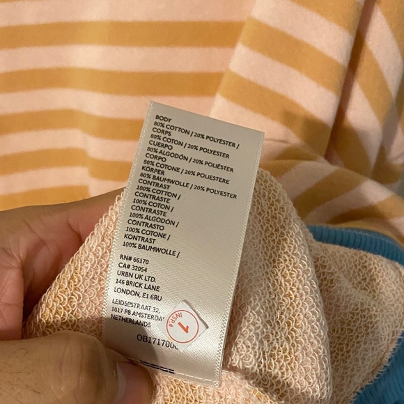 Free people We The Free Striped Sweatshirt - Peach and Blue NWOT - Picture 11 of 12